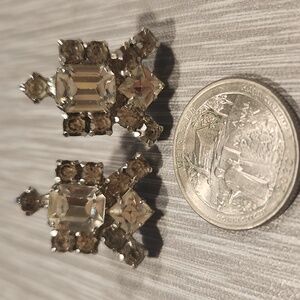 Set Of 2 Vintage Rhinestone And Cut Crystal Pins